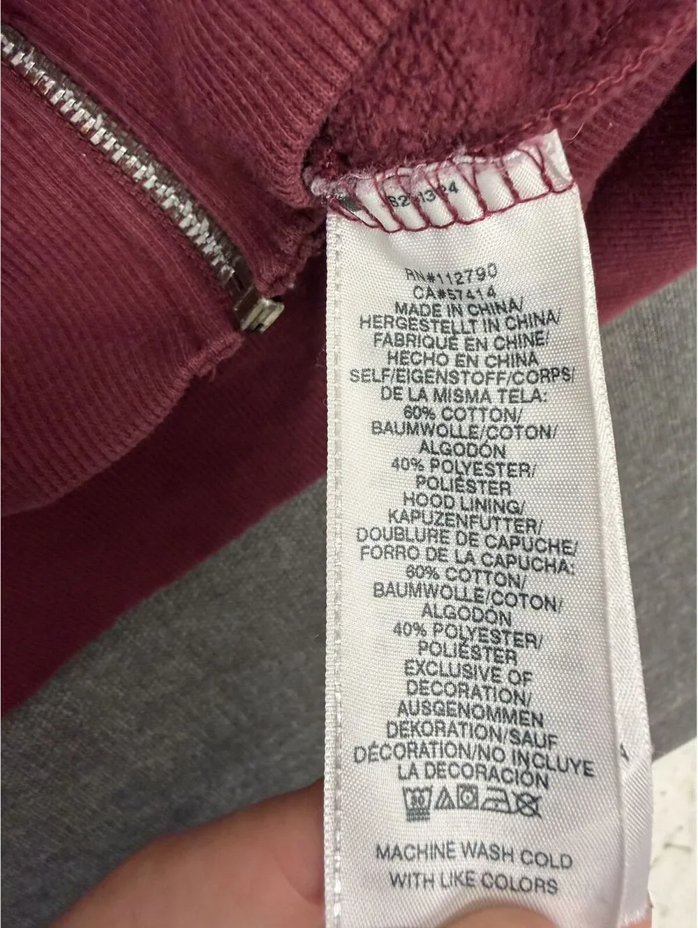 True Religion Brand Jeans Burgundy Zip-Up Hoodie XL